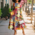 Vintage-Kleid In Bunten Farben