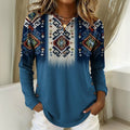 Vintage Bluse Mit Ethno-Print