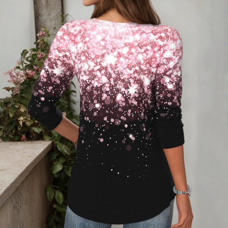 【Lange Ärmel】Lässige Bluse Mit Farbverlauf