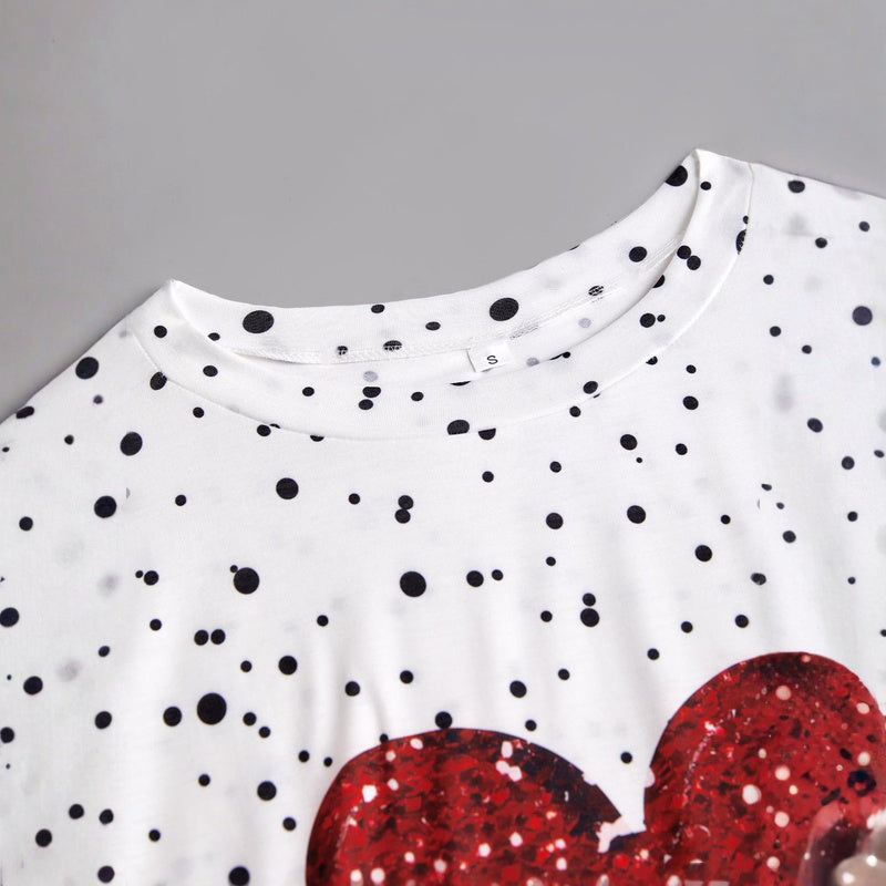Lässiges T-Shirt Mit Herzmuster