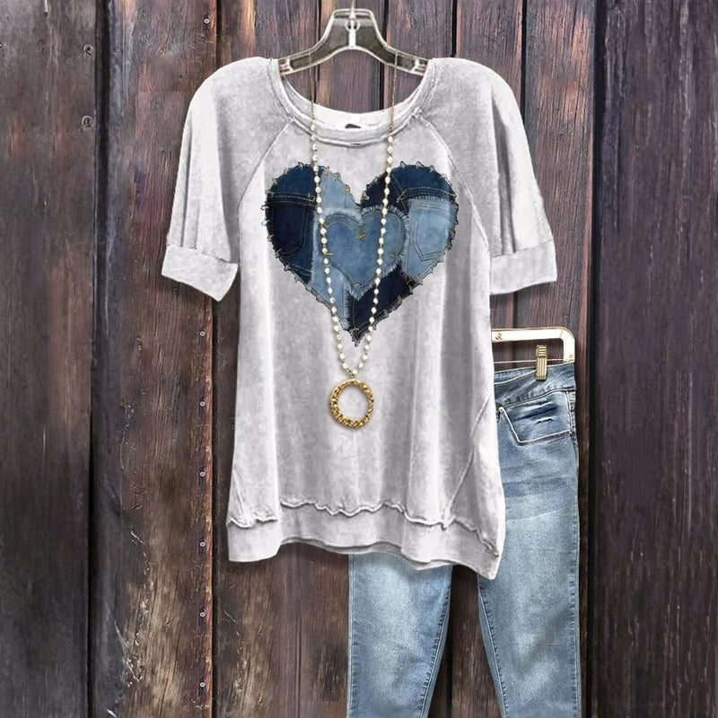 Vintage T-Shirt Mit Herzprint