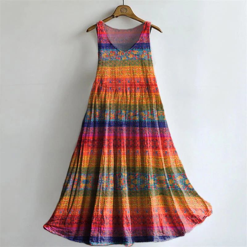 Vintage-Kleid mit Ethno-Print