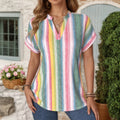 Vintage-Bluse Mit Bunten Streifen