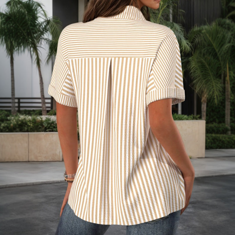 Vintage-Bluse Mit Streifen