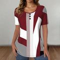Gestreiftes T-Shirt Mit Farbblock
