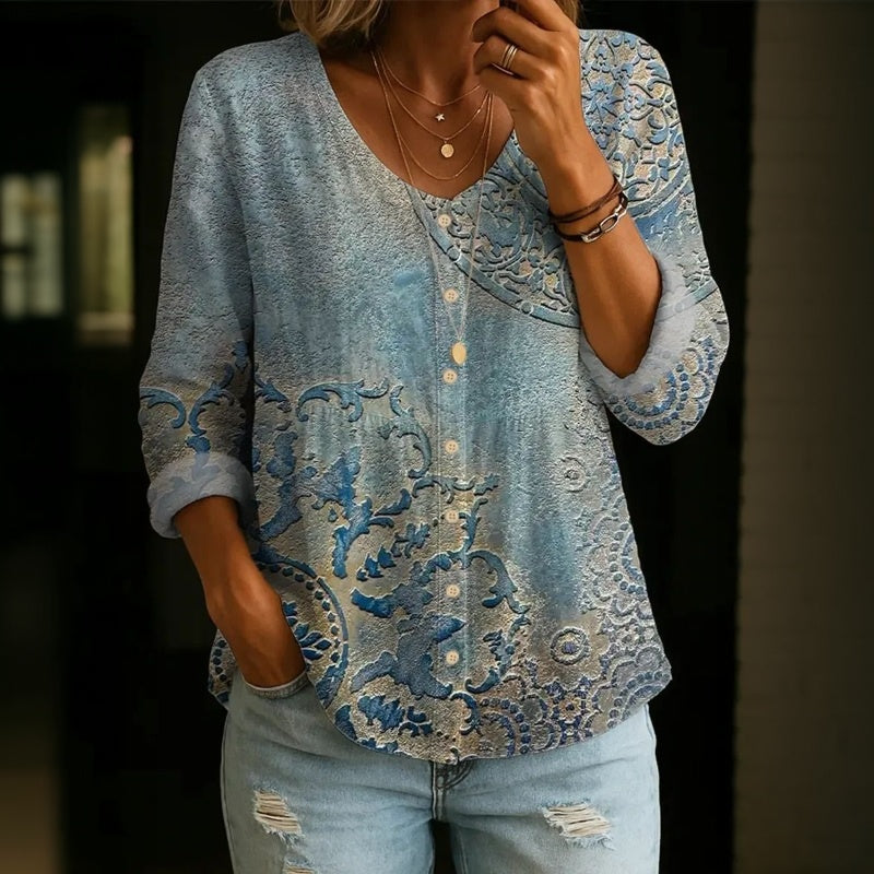 【Lange Ärmel】Lässige Vintage-Bluse