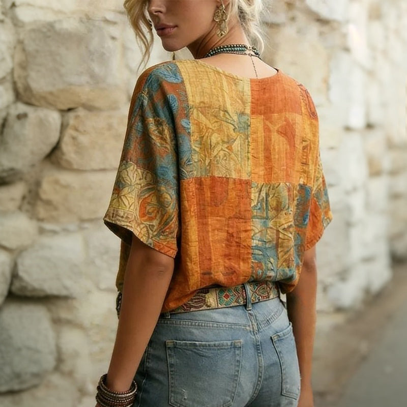 Vintage-Bluse Mit Libellenmuster