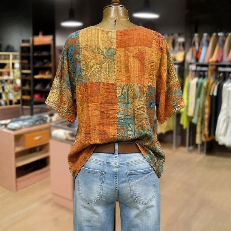 Vintage-Bluse Mit Libellenmuster