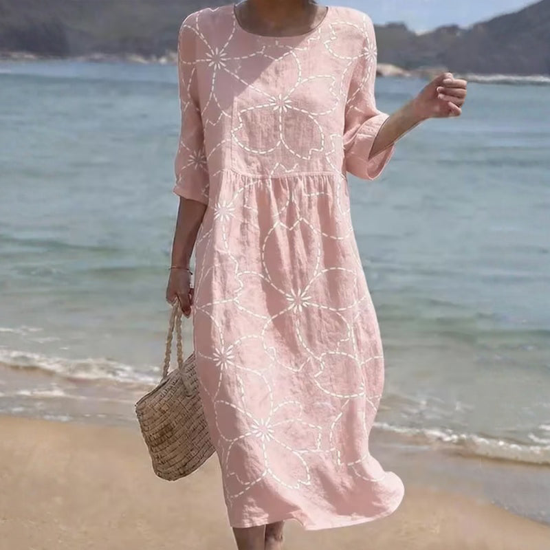 Lässiges Kleid Mit Blumenmuster