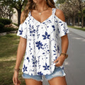 Elegante Bluse Mit Blattdruck