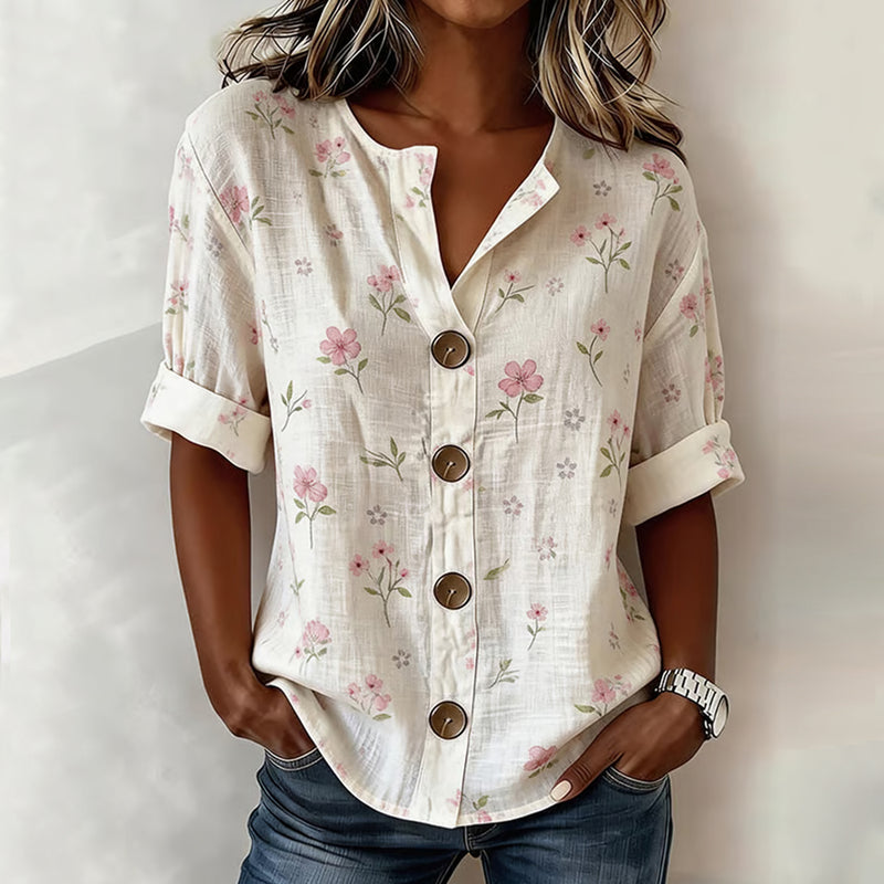 Vintage-Bluse Mit Blumenmuster