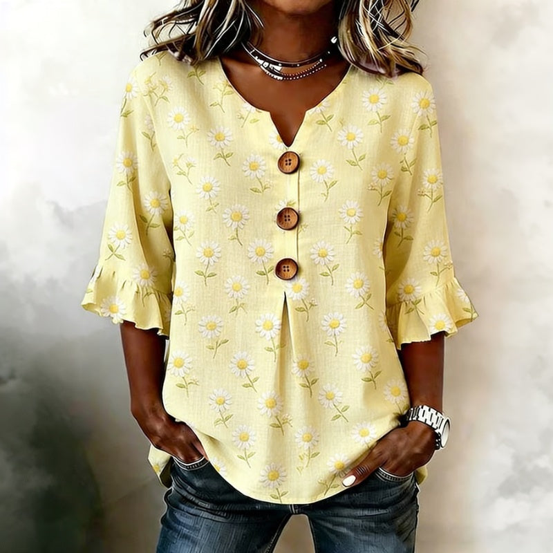 Vintage-Bluse Mit Blumenmuster
