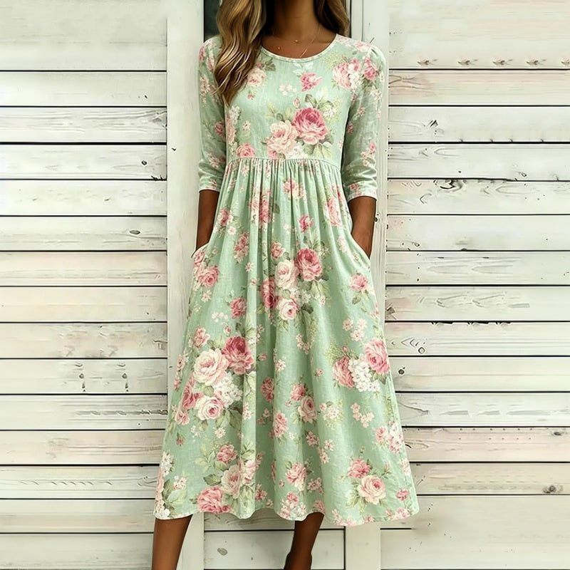 Vintage Kleid Mit Blumendruck