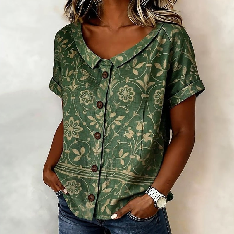 Vintage-Bluse Mit Blumenmuster