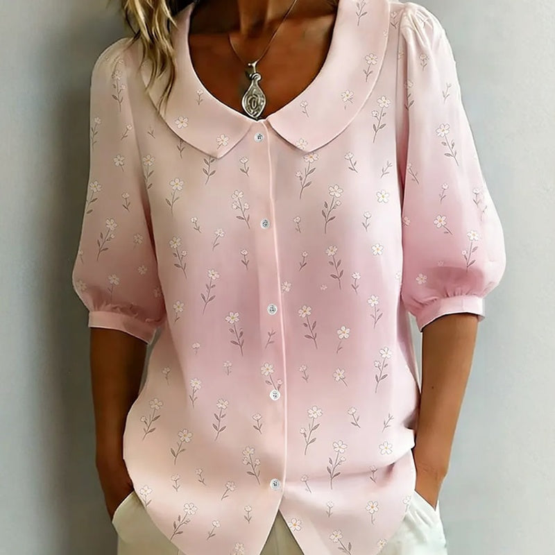 Vintage-Bluse Mit Blumenmuster