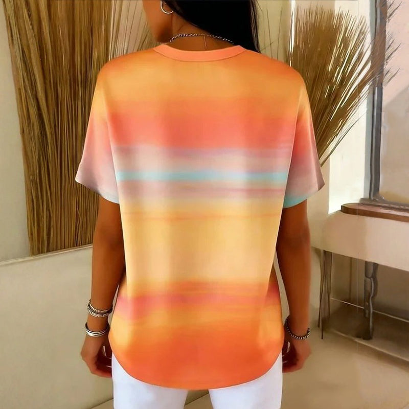 Lässiges T-Shirt Mit Farbverlauf