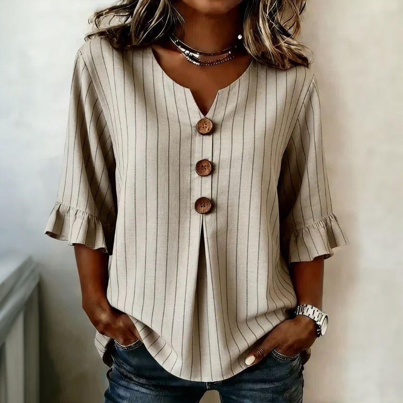 Vintage-Bluse Mit Streifen