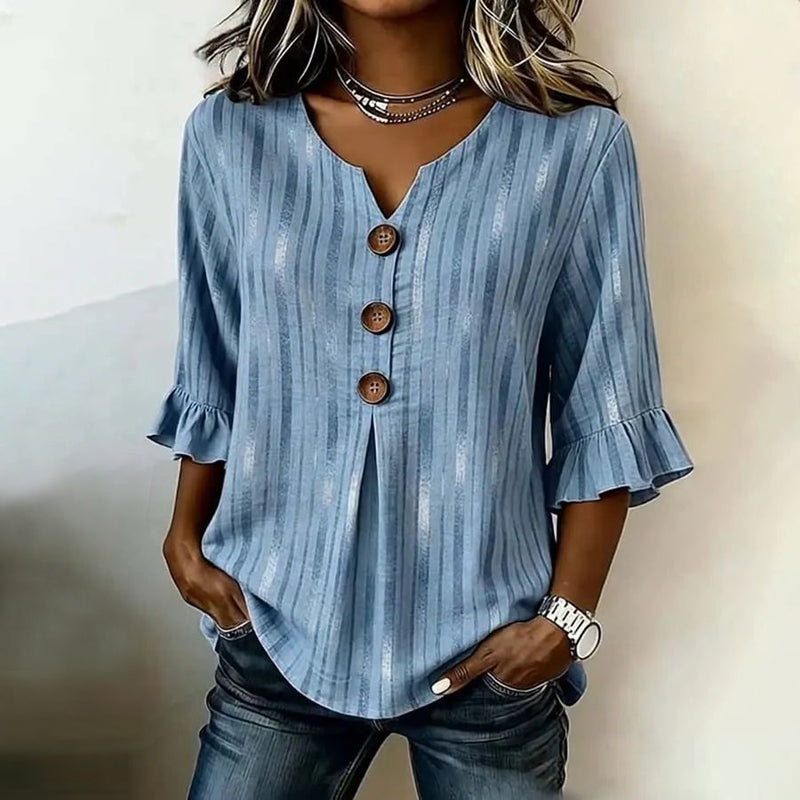 Vintage-Bluse Mit Streifen