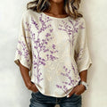 Vintage-Bluse Mit Blattdruck