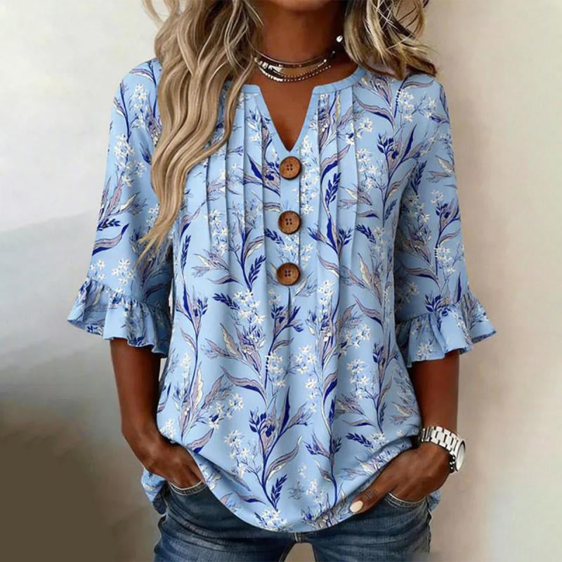 Vintage-Bluse Mit Blumenmuster