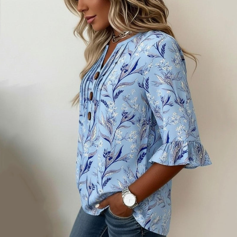 Vintage-Bluse Mit Blumenmuster