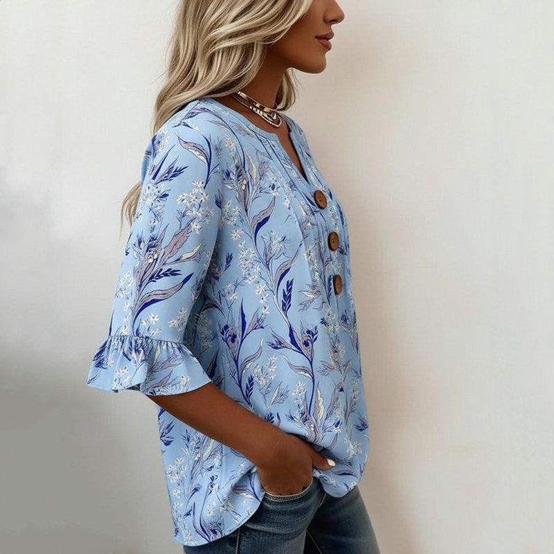Vintage-Bluse Mit Blumenmuster