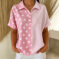 Lässige Bluse Mit Polka-Dots Und Streifen