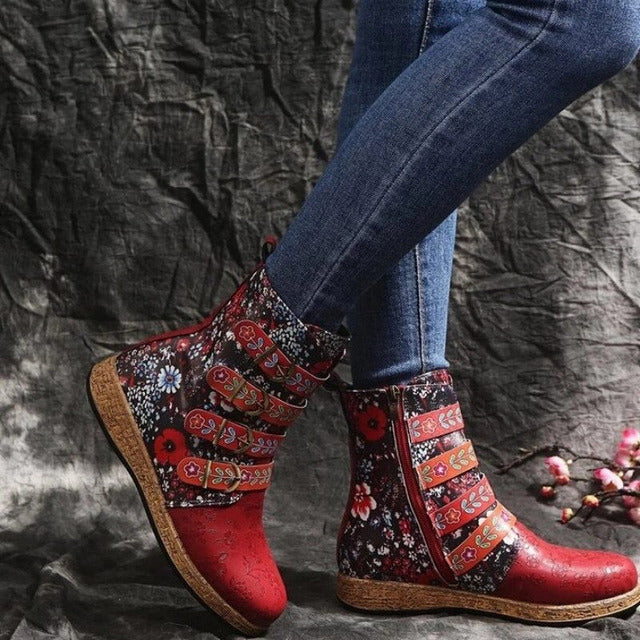 Vintage Stiefel Im Ethnischen Stil
