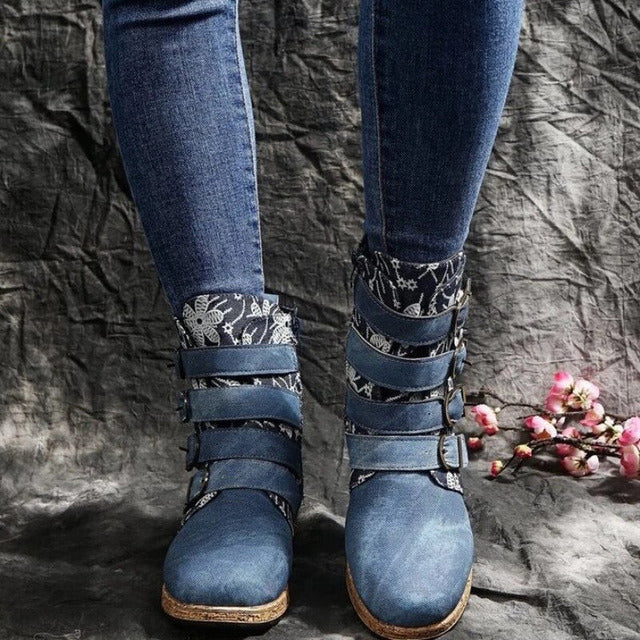 Vintage Stiefel Im Ethnischen Stil