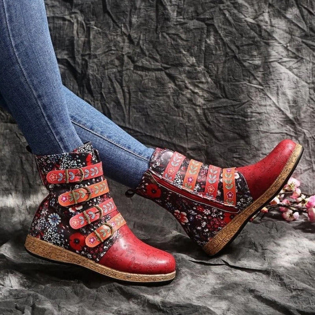 Vintage Stiefel Im Ethnischen Stil