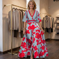 Adele | Vestido Maxi Elegante con Escote Profundo