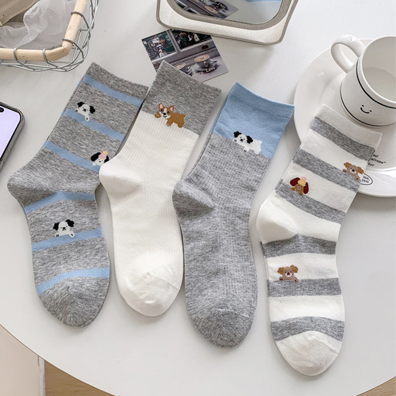 Lässige Socken Mit Welpenmotiv