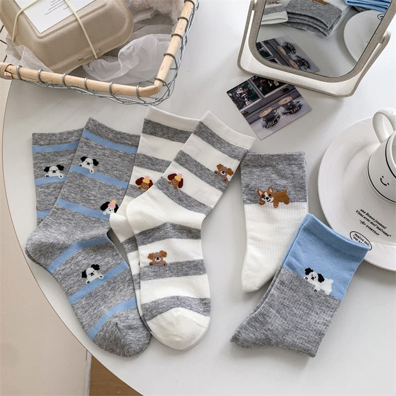 Lässige Socken Mit Welpenmotiv