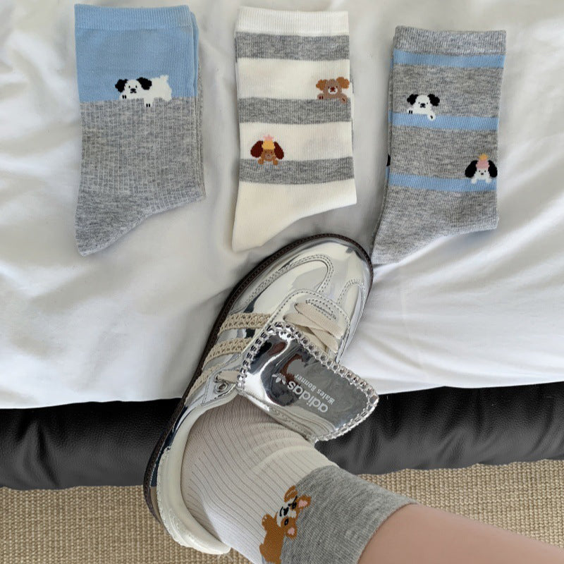 Lässige Socken Mit Welpenmotiv