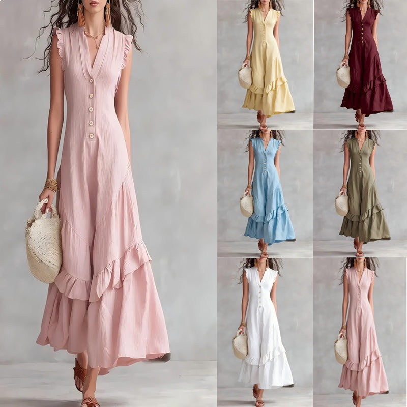 Valentina | Abito Maxi con Volant Eleganti