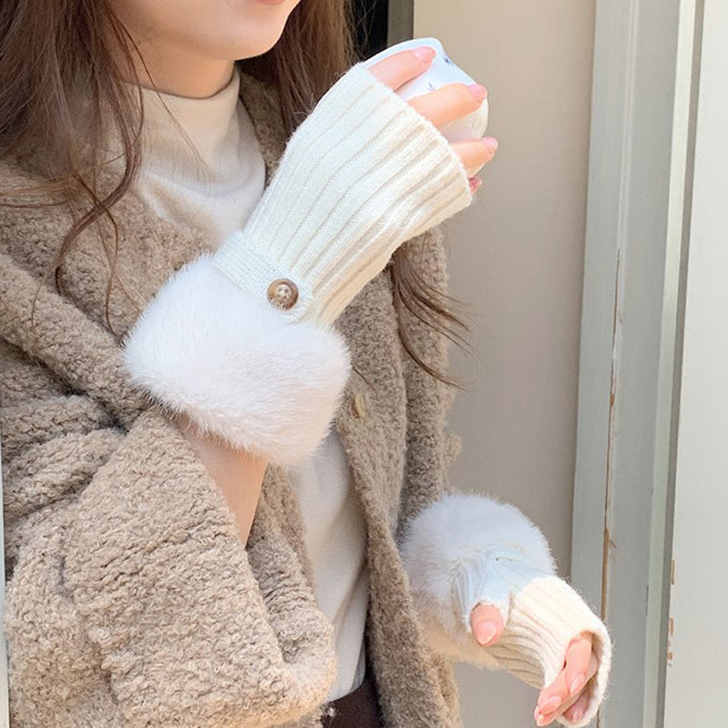 Einfarbige Warme Handschuhe