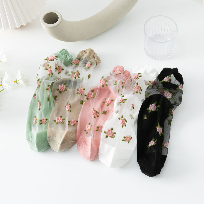 Atmungsaktive Blumensocken