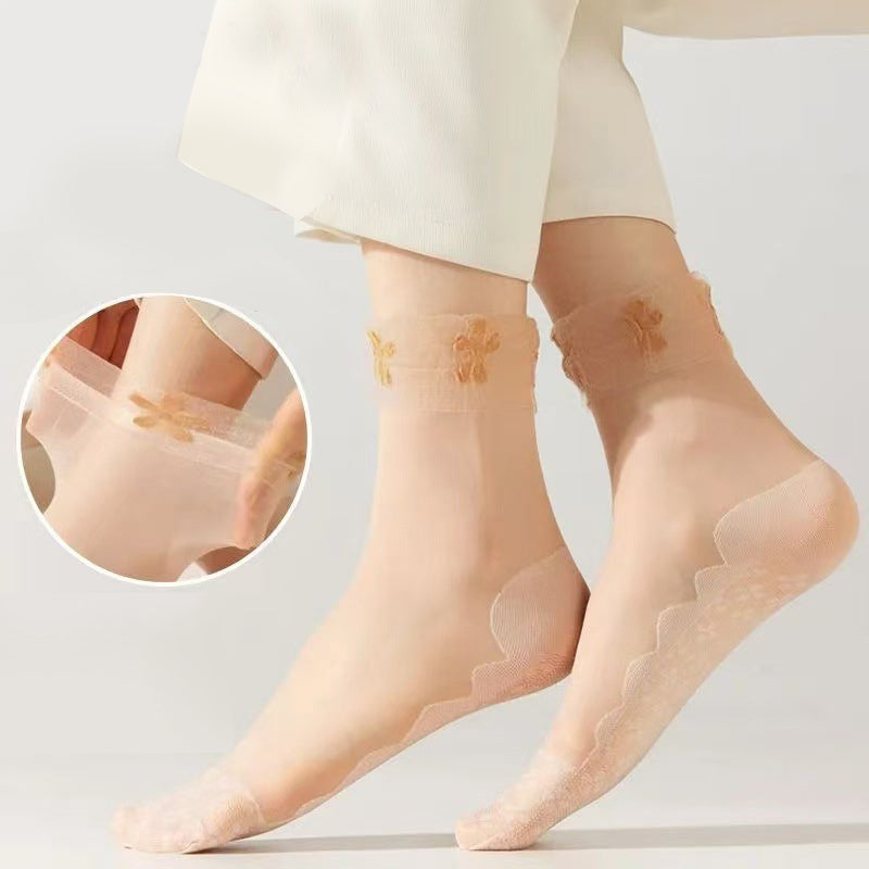 Atmungsaktive Blumensocken