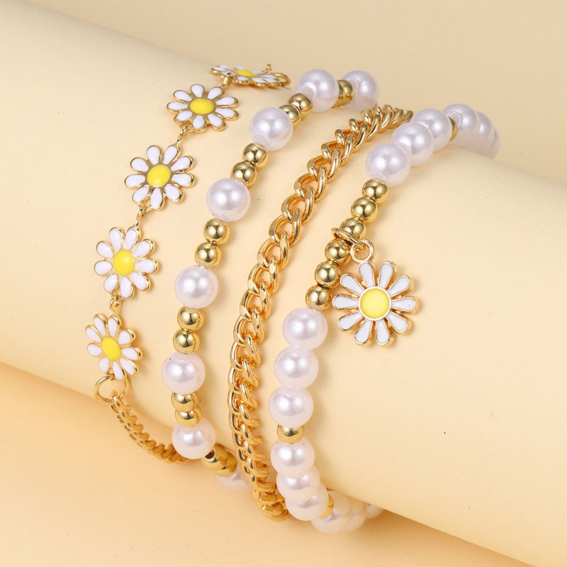 Gänseblümchen-Armband-Set