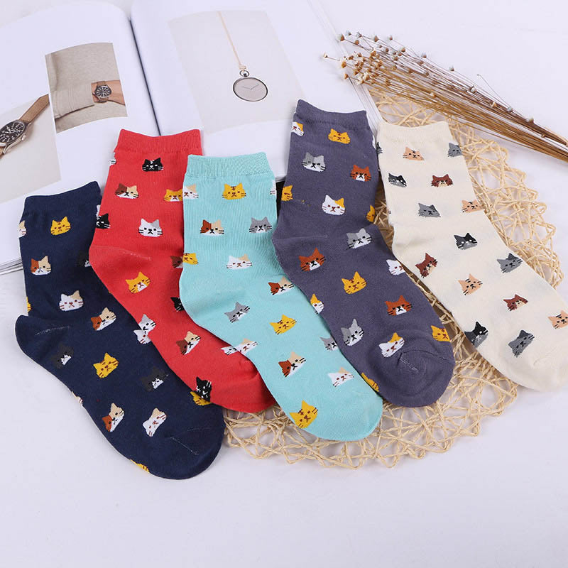 Freizeitsocken Mit Katzen-Print