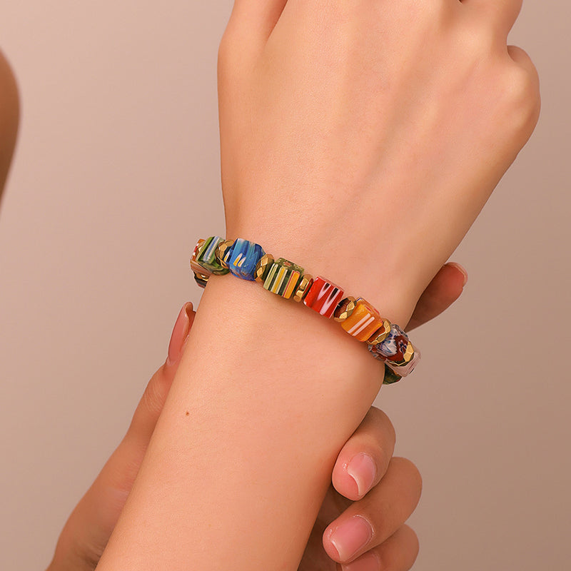 Böhmisches Buntes Perlenarmband