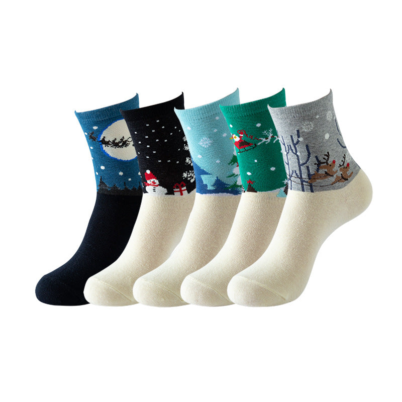 Packung Mit 5 Paar Weihnachtssocken