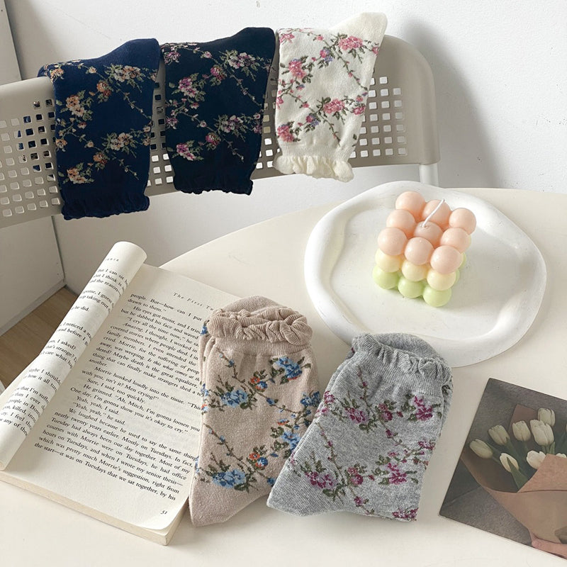 Vintage-Socken Mit Blumenmuster