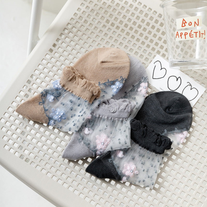 Atmungsaktive Blumensocken