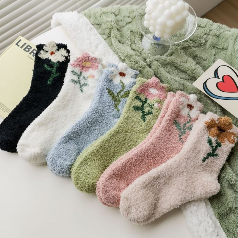 Warme Blumensocken