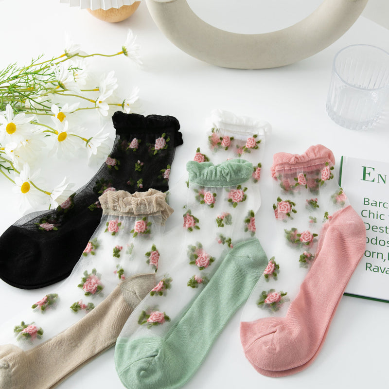 Atmungsaktive Blumensocken