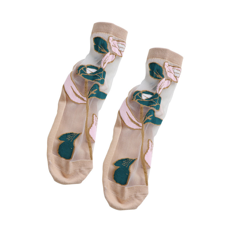 Atmungsaktive Blumensocken