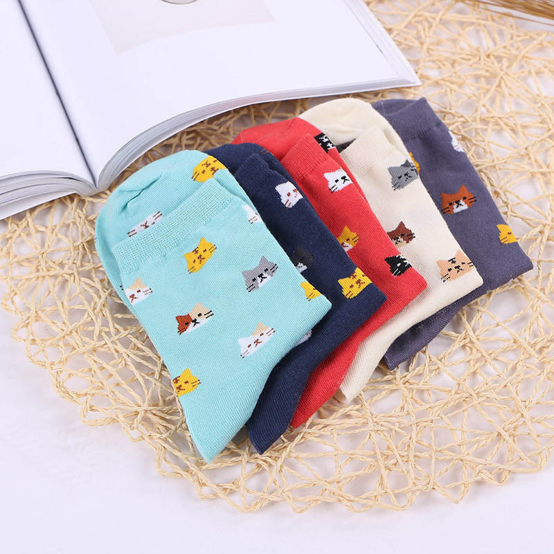 Freizeitsocken Mit Katzen-Print