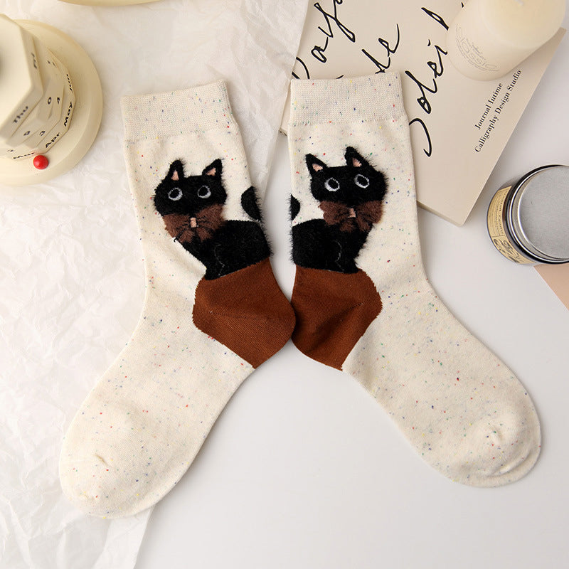 Lässige Socken Mit Katzenmuster