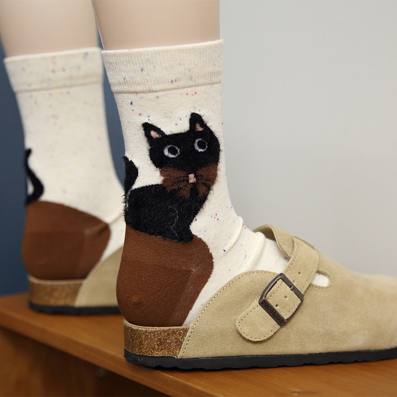 Lässige Socken Mit Katzenmuster